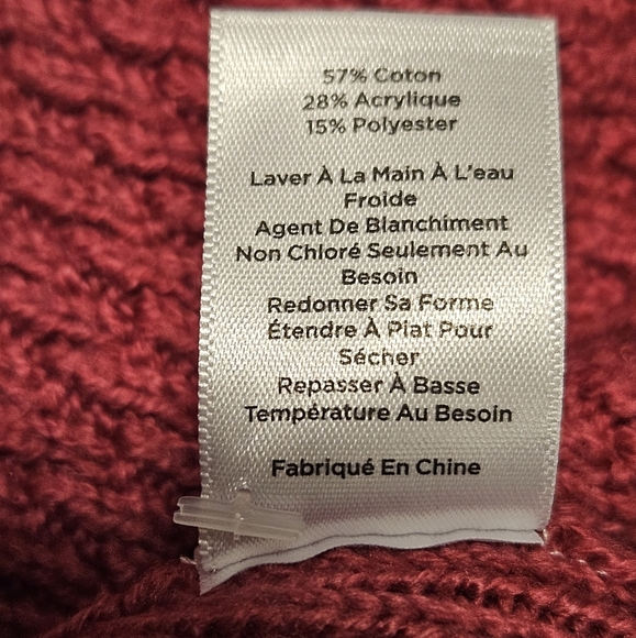 Talbots mock neck pink knit sweater with button size L - Picture 9 of 10